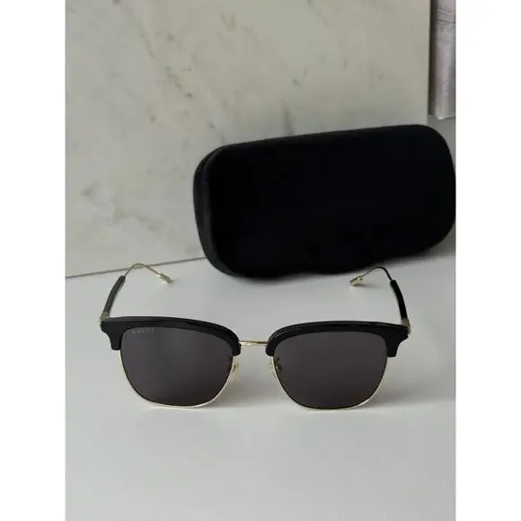NEW Gucci GG1275SA Black Gold Clubmaster Sunglasses - Picture 7 of 10